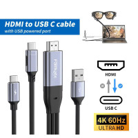 Кабель HDMI-Type-C 4k 60hz для Xbox PS5 Steam Deck Xreal Studio Display 2.5 м