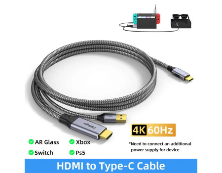 Кабель HDMI Type-C 4k 60hz 2k 120hz 1080P 144hz для PS5 Switch Steam Xbox к Xreal Air Nreal Air 2 м