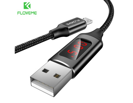 Кабель Micro USB Floveme з тестером струму та напруги (YXF149227-1) 1 м