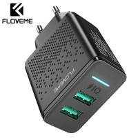 Зарядное устройство 2 USB 2.4A 12W FLOVEME 
