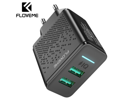 Зарядное устройство 2 USB 2.4A 12W FLOVEME 