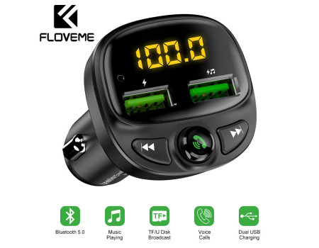 Bluetooth FM трансмітер модулятор зарядний пристрій Floveme Bluetooth 5.0