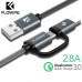 Кабель для быстрой зарядки 2 в 1 Type-C + Micro USB FLOVEME 80 см