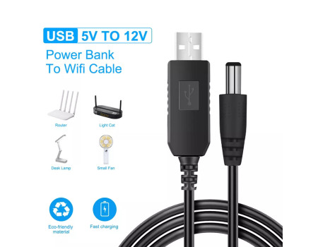 Преобразователь USB DC 5.5 2.1 мм 5V-12V для роутеров
