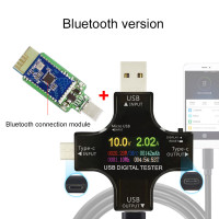 Цветной USB тестер J7-С с Bluetooth Type-C Micro USB 3.6-32V 5.1A  