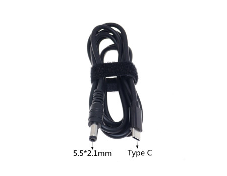 Кабель с PD триггером для роутера ноутбука 65W Type-C DC 5.5*2.1 мм 18.5V-20V 1.5 м