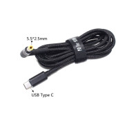 Кабель с триггером для ноутбука Type-C PD 100W DC 5.5*2.5 мм 18.5V-20V 1.8 метра