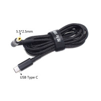 Кабель з тригером для ноутбука TYPE-C PD 100w DC 5.5*2.5 мм 18.5v-20v 1.8 метра