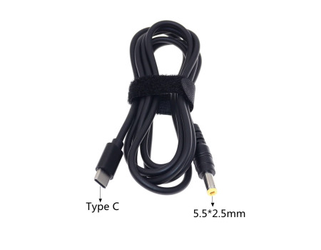 Кабель с триггером для роутера ноутбука USB-C PD 65W DC 5.5*2.5 мм 18.5V-20V 1.5 м