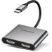 Адаптер Type-C HDMI на 2 монітори Thunderbolt 5/4 4k 60hz для ноутбуків