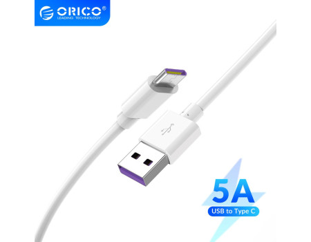 Кабель для быстрой зарядки USB Type-C Orico 5A Quick Charge 1.5 м (AC70-WH)