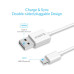 Кабель швидкого заряджання micro USB 3А ORICO BDC-WH реверсивний