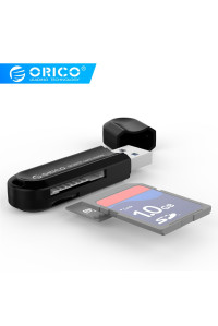 Картридер USB 3.0 для карт SD/ microSD ORICO CRS21-BK Поддержка карт до 2 ТБ