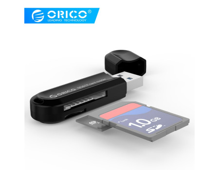 Картридер USB 3.0 для карт SD/ microSD ORICO CRS21-BK Поддержка карт до 2 ТБ