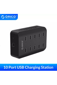 Зарядна станція для телефонів Orico 10 USB 120W (DUB-10P-V1)