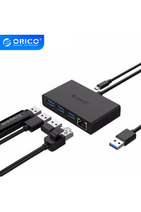  USB Ethernet адаптер Gigabit + хаб USB 3.0 * 3 Orico (G11-3UR)