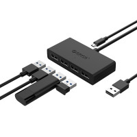 Хаб USB 2.0 ORICO G11-H4U2-BK з підтримкою дод. живлення OTG