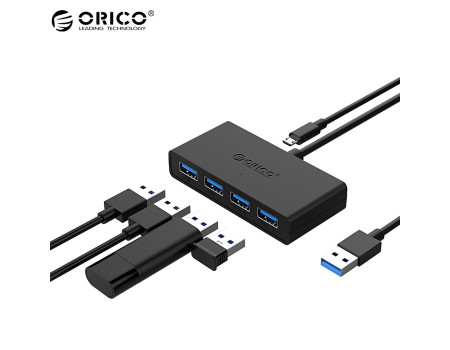 Хаб USB 3.0 OTG ORICO с поддержкой доп питания (G11-H4-U3-BK)