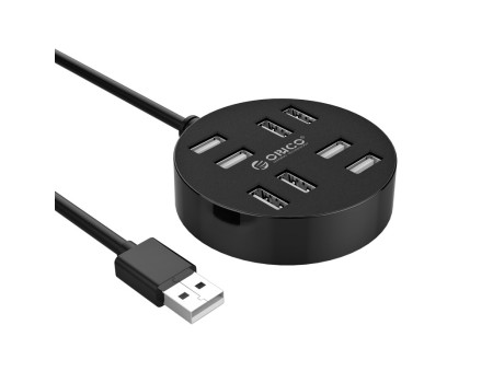 Хаб USB 2.0 8 портов с поддержкой доп. питания OTG ORICO H8013-BK