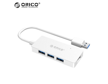Хаб USB 3.0 ORICO HS4U-U3-WH с поддержкой доп. питания, OTG