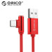 Кабель Type-C для быстрой зарядки ORICO HTC12-RD 90° 1.2 м