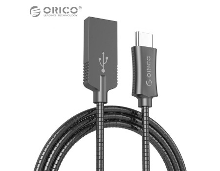 Кабель для быстрой зарядки USB Type-C ORICO HTS-BK металл оболочка 1 м