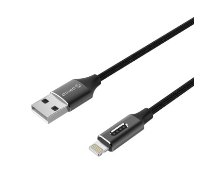 Кабель lightning для iPhone c LED индикатором заряда ORICO LTD-10 BK 1 м