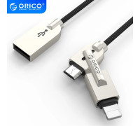 Кабель для быстрой зарядки 2 в 1 Micro USB Lightning 2.4A Orico (MLS-10)