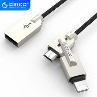 Кабель для быстрой зарядки 2 в 1 Micro USB Lightning 2.4A Orico (MLS-10)