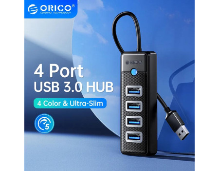 USB хаб для ноутбука ORICO 4 USB 3.0 OTG (OR-PW4U-U3-015-BK)