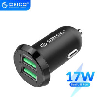 Автомобильное зарядное устройство для телефона Orico 2 USB 3.4А 17W Black