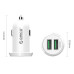 Автомобільний зарядний пристрій для телефону Orico 2 USB 3.4А 17w White