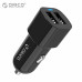 Автомобильное зарядное устройство 2 USB 17W ORICO UCL-2U-BK