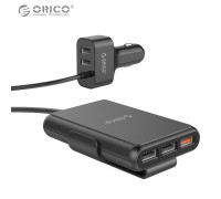 Автозарядное устройство с удлинителем 5 портов, QC3.0 52W Orico UCP-5P-BK