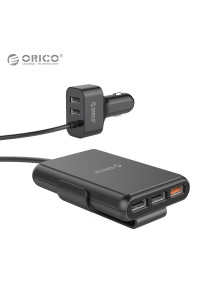 Автозарядное устройство с удлинителем 5 портов, QC3.0 52W Orico UCP-5P-BK