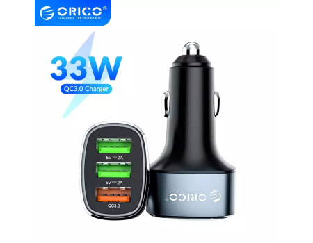 Автомобильная зарядка для телефона Orico 3 USB 33W Quick Charge QC3.0 Gray (UPB-3U)