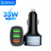 Автомобильная зарядка для телефона Orico 3 USB 33W Quick Charge QC3.0 Gray (UPB-3U)
