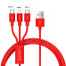 Кабель 3 в 1 Type-C Micro USB Lightning 1.2 м ORICO UTS-12-RD