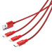 Кабель 3 в 1 Type-C Micro USB Lightning 1.2 м ORICO UTS-12-RD