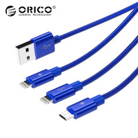 Кабель 3 в 1 Micro USB / Lightning (2 шт) 1.2 метра ORICO UTS3-12-BL