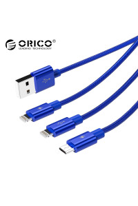 Кабель 3 в 1 Micro USB / Lightning (2 шт) 1.2 м ORICO UTS3-12-BL