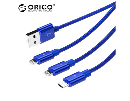Кабель 3 в 1 Micro USB / Lightning (2 шт) 1.2 м ORICO UTS3-12-BL
