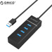 Хаб USB 3.0 ORICO W6PH4-U3-BK