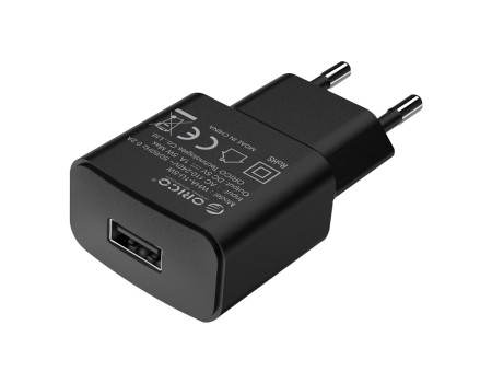 Зарядний пристрій USB ORICO 1A 5W (WHA-1U-5W-BK)