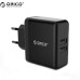 Сетевое зарядное устройство 2 USB ORICO 3A 15W (WHC-2U-BK)