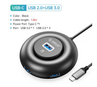 USB-C хаб Orico 1*USB 3.0 3*USB 2.0 с длинным шнуром 180 см