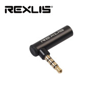 Переходник CTIA OMTP 3.5 мм 90° 4 pin Rexlis Black