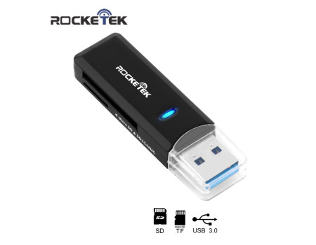 Картридер USB 3.0 2 в 1 SD/Micro SD Rocketek CR11-BK Поддержка карт до 2 ТБ