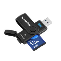 USB картрідер 3.0 2 в 1 Sd/microsd Rocketek Rt-cr5bk одночасна робота 2 карт