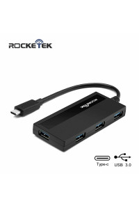 Хаб USB 3.0 TYPE-C Rocketek Rthc4p з підтримкою дод. живлення